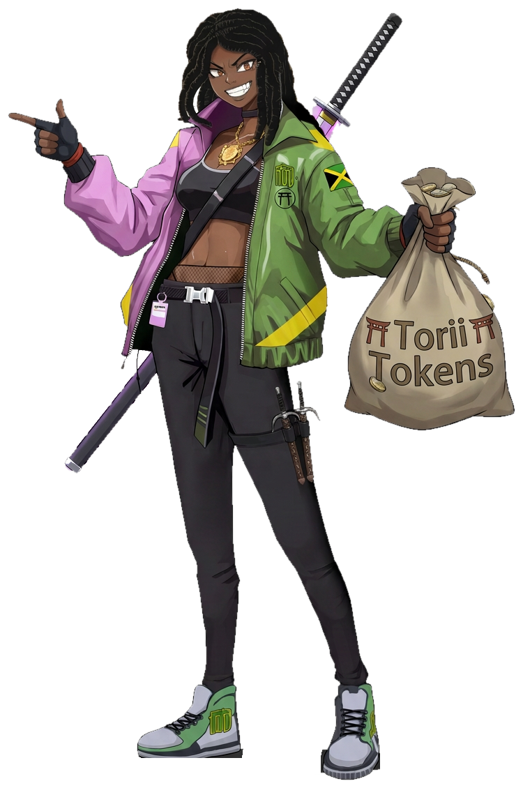 Leeann levitating beside the daily Victory Cache