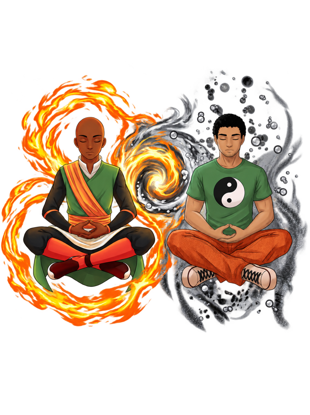 Two Mortal Warriors meditating together