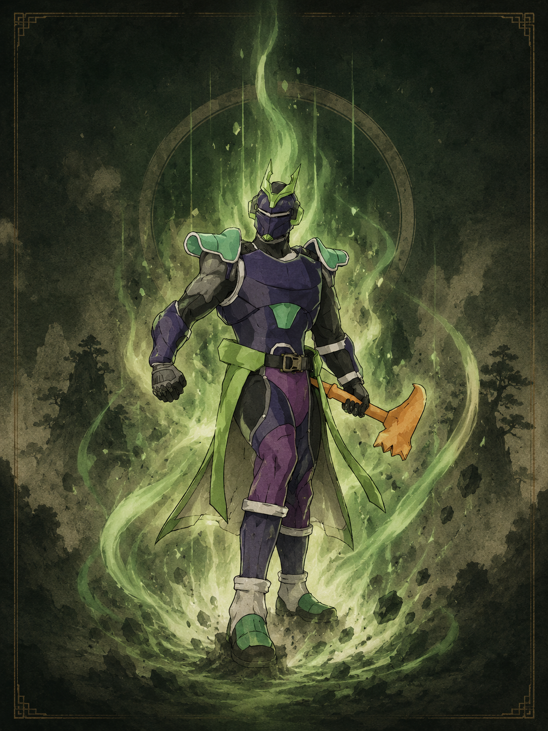 Pushaman charging his aura