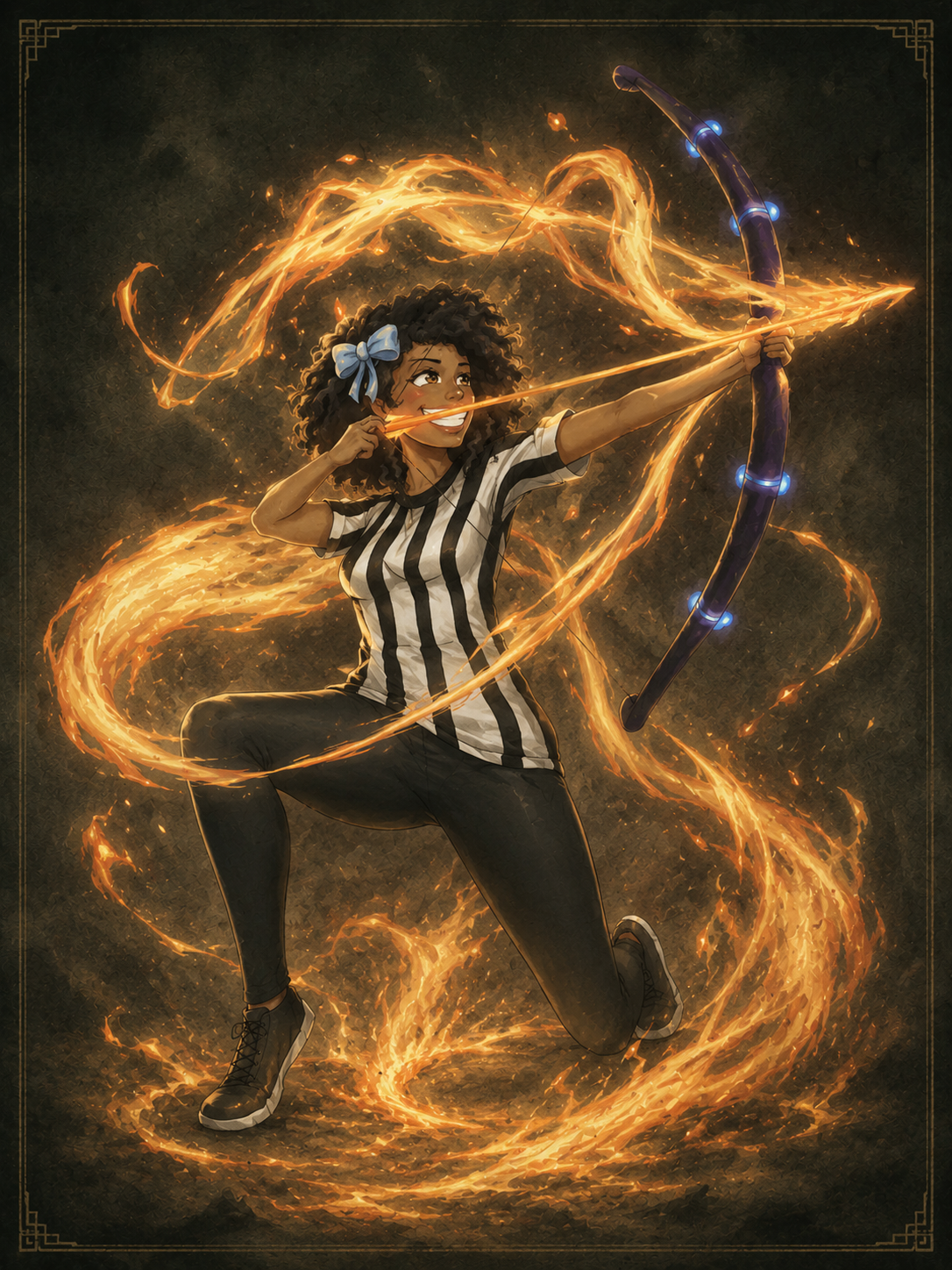 Poogly drawing a glowing spirit arrow